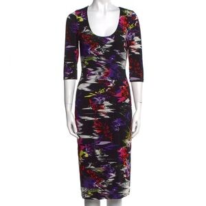 Alice + Olivia Multicolor Abstract Long Sleeve Dress